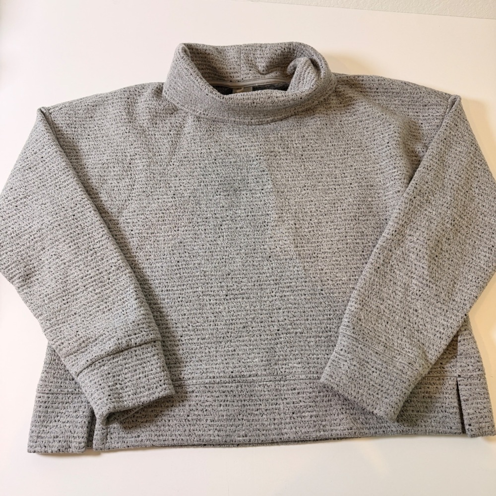CALIA Carrie Underwood Grey Textured Mock Neck Pullover Sweatshirt Womens L